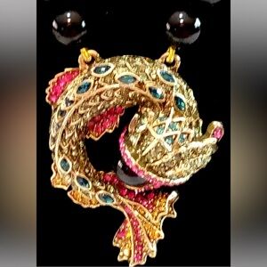Heidi Daus “SO FANCY & KOI” Gold and Pink 🐟 Necklace